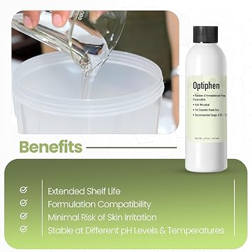 Optiphen Preservative (2 Oz / 60 mL) Optiphen Natural Preservative for Cosmetics Water Soluble Paraben Free Broad Spectrum Preservative for Lotion Making