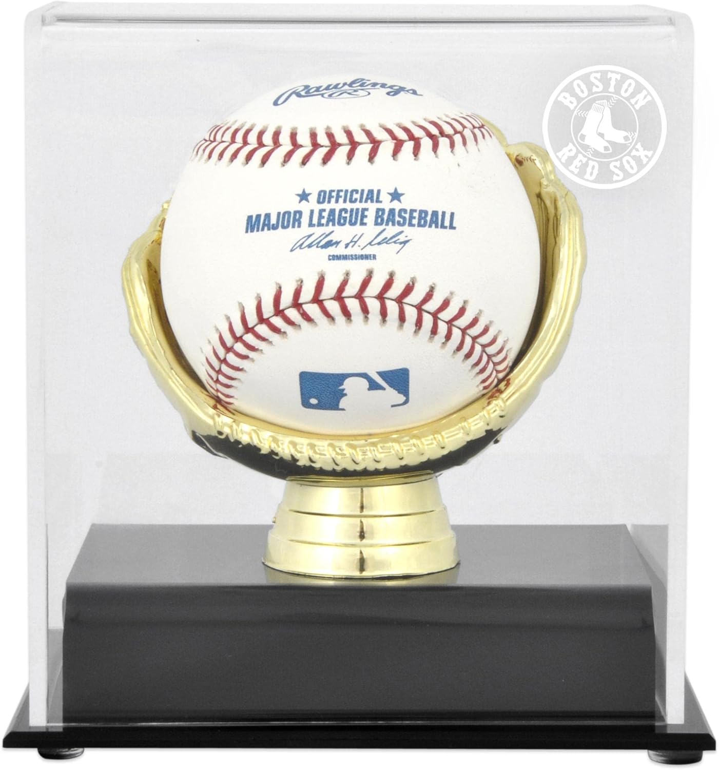 Boston Red Sox Glove Single Baseball Logo Display Case - Baseball Free Standing Display Cases ''Case Only''
