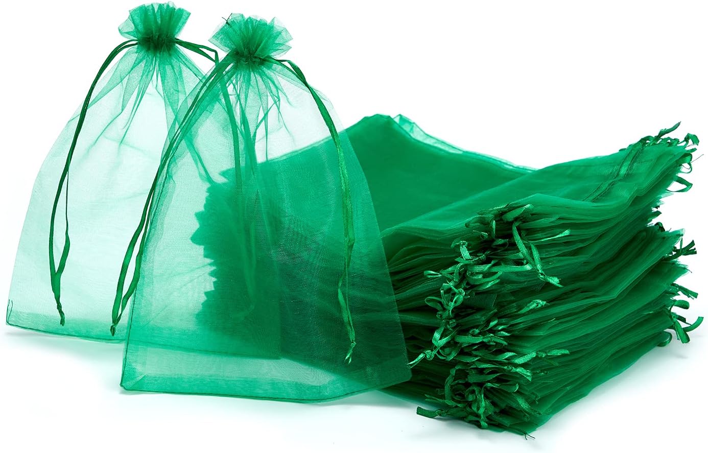 Volanic 50PCS Organza Bags 6X9 Inch Sheer Drawstring Bag Gift Wrap image 2