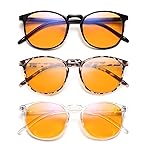IBOANN Chic & Comfy Blue Light Glasses for Women - 3-Pack Round Frames, Screen-Ready Style with UV Protection Coating
