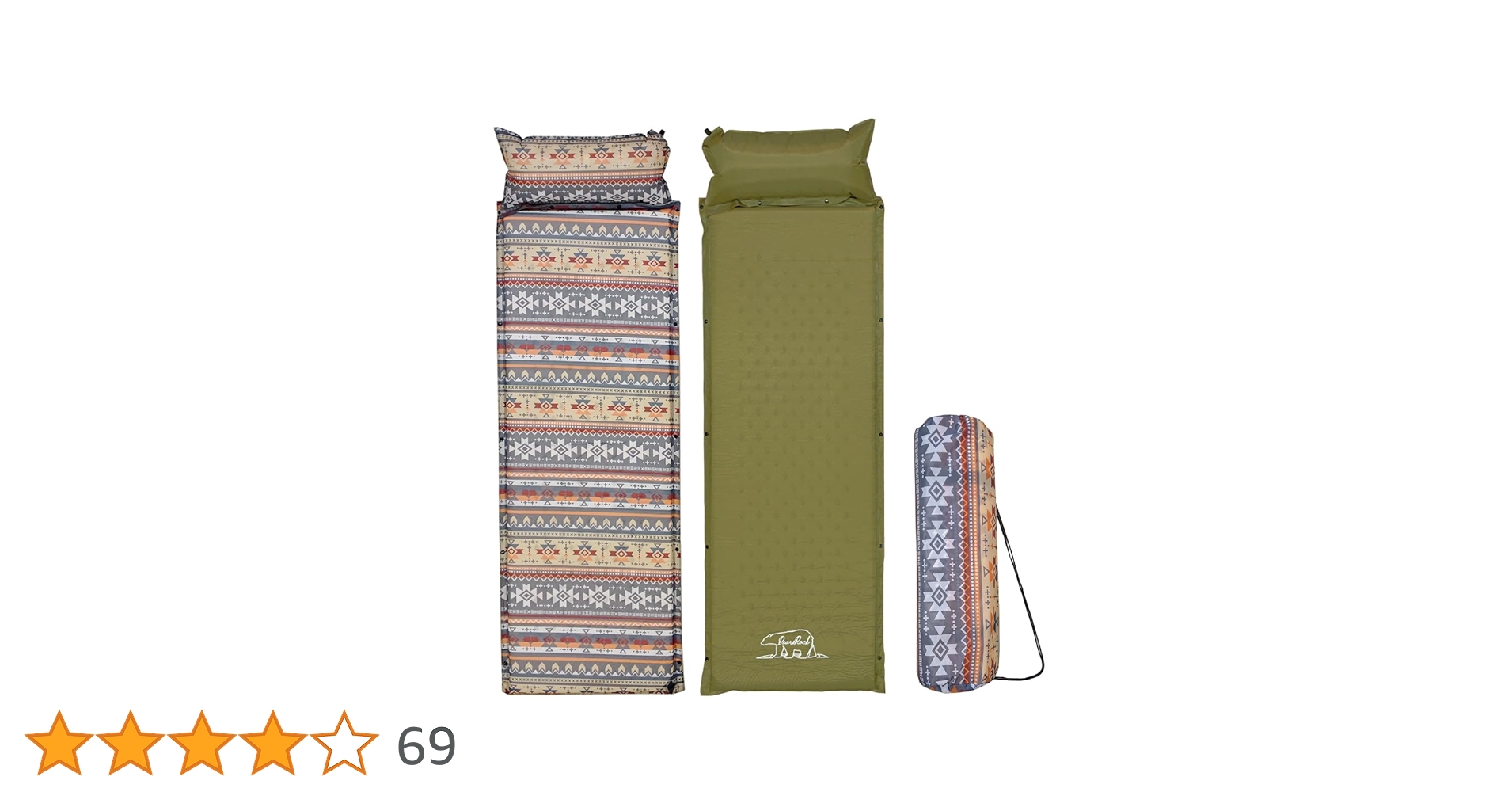 【新品•2つセット】【Bears Rock】ベアーズロックインフレーターマット Amazon.co.jp: Bears Rock ベアーズロック キャンプ マット 厚さ 3cm