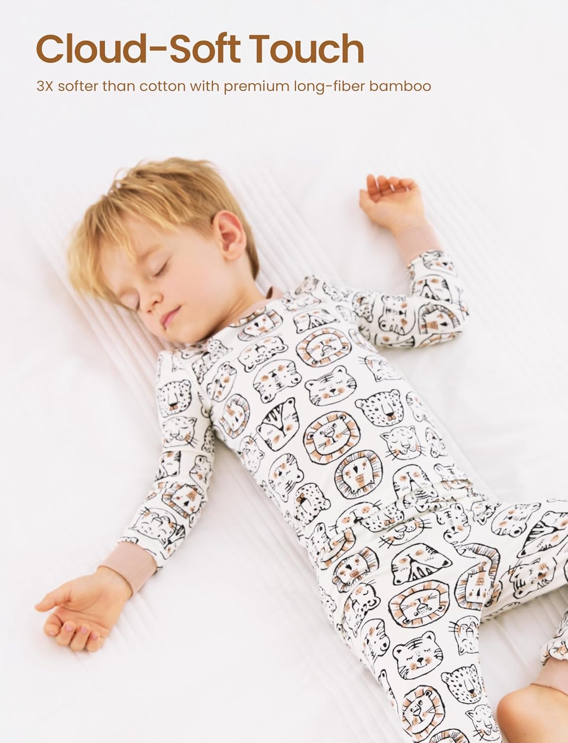 PATPAT Bamboo Viscose Pajama Set for Toddlers with Improved Tensile Strength, Snug Fit Pjs Sleeper for Baby Boys Girls Kids - Image 5