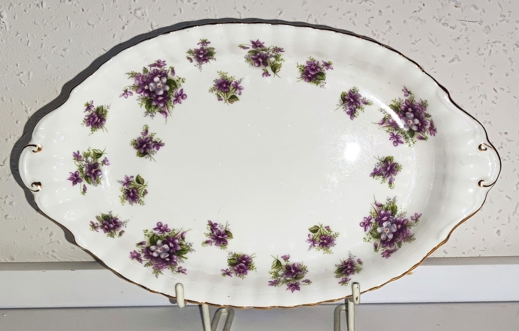 Rahm Royal Albert Sweet Violets Schälchen Servierschale Tablett Konfektschale Bone China England 22 cm