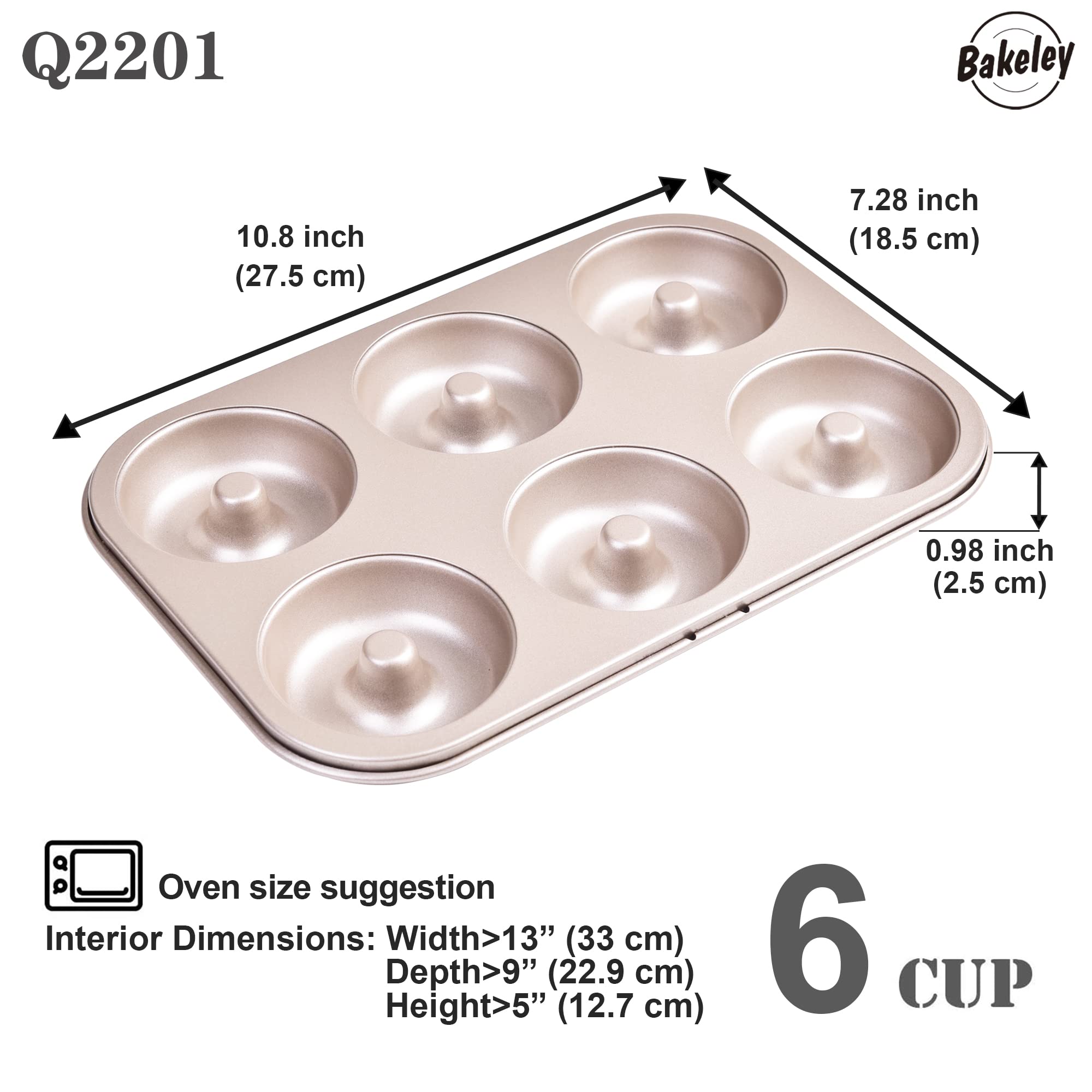 Forma do pieczenia pączków, 6-wnękowa, nieprzywierający pierścień, pączki, do pieczenia piekarnika (01 - okrągły 6 filiżanek)