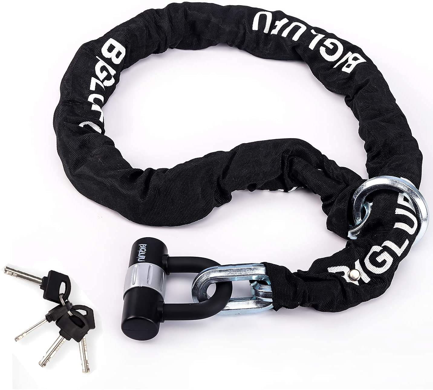 Abus Level 10 zapięcie rowerowe, zamek do motocykla, ciężki zamek rowerowy, długość 120 cm, 14 mm, do roweru, motocykla, skutera, roweru elektrycznego (łańcuch 120 cm z zamkiem U i 4 kluczykami)