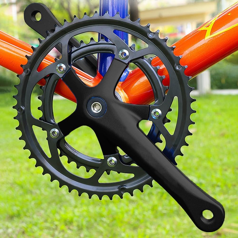 Zoegneer Guarnitura per bici da strada 53 39T 8 9 10 velocità 170 mm 130BCD in lega di alluminio corona per pedale da 14 mm