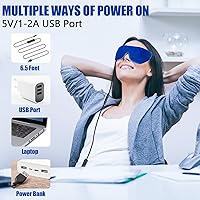 Vista 6 de Heated Eye Mask, Washable Dry Eye Mask Heat Eye Compress with Flaxseed, Warm Eye Compress Heating Pad with Temperature Timer Control for Sleep, Azul