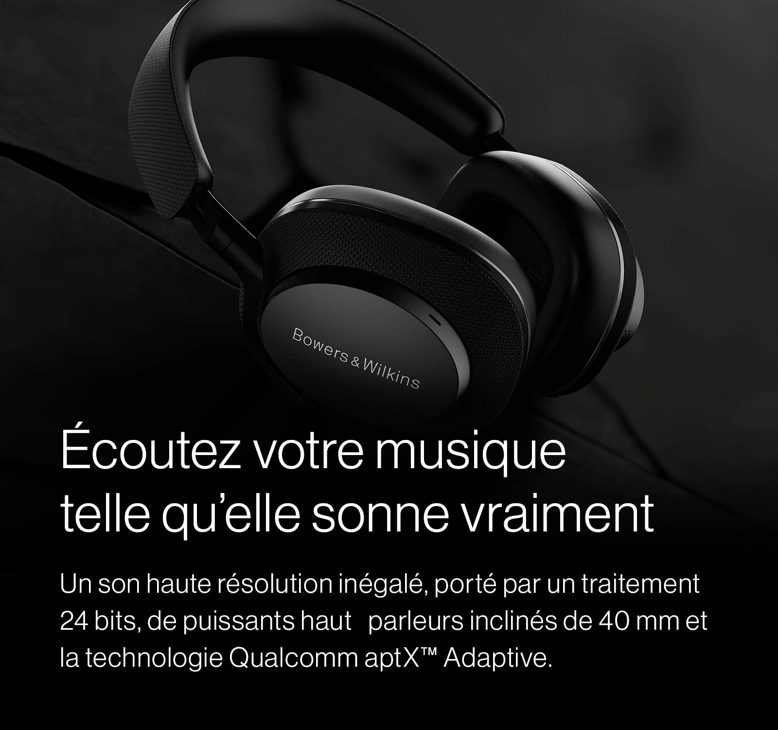 Bowers & Wilkins Px7 S2e Casque Supra-Auriculaire sans Fil, Réduction de Bruit, Qualcomm aptX Adaptive, Quick Charge, 30 Heures de Lecture, 6 Microphones Intégrés - Ocean Blue