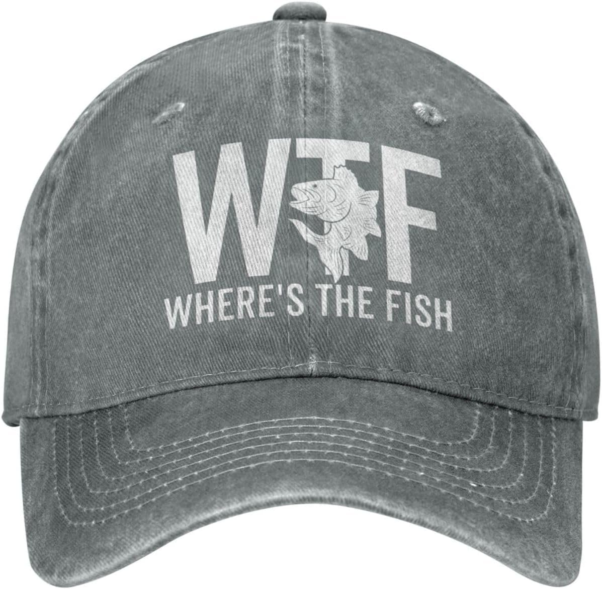 WTF Where's The Fish Hat for Women Baseball Hats Funny Caps