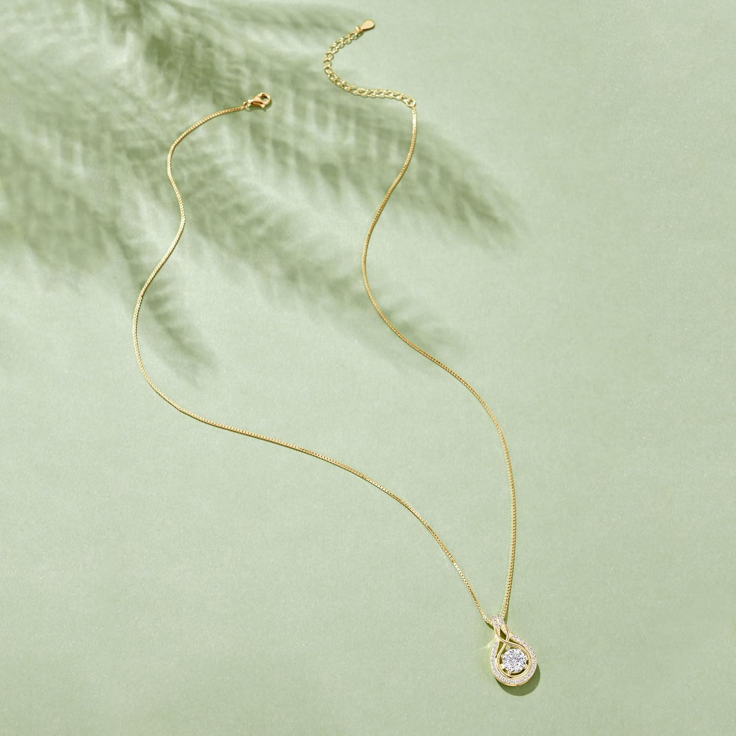 Moissanite Necklace for Women, 1Carat Sparkling Infinity Pendant 925 Sterling Silver Adjustable Chain Elegant Jewelry Anniversary Birthdays Gifts for Wife Mom - Image 2