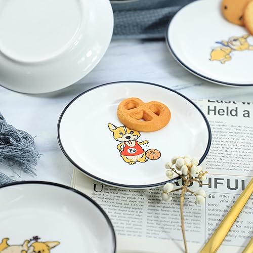 Miniatura 4 de Lindos platos de cerámica con patrón de animales de dibujos animados, platos de condimentos, cuencos de salsa de soja para sushi, platos de