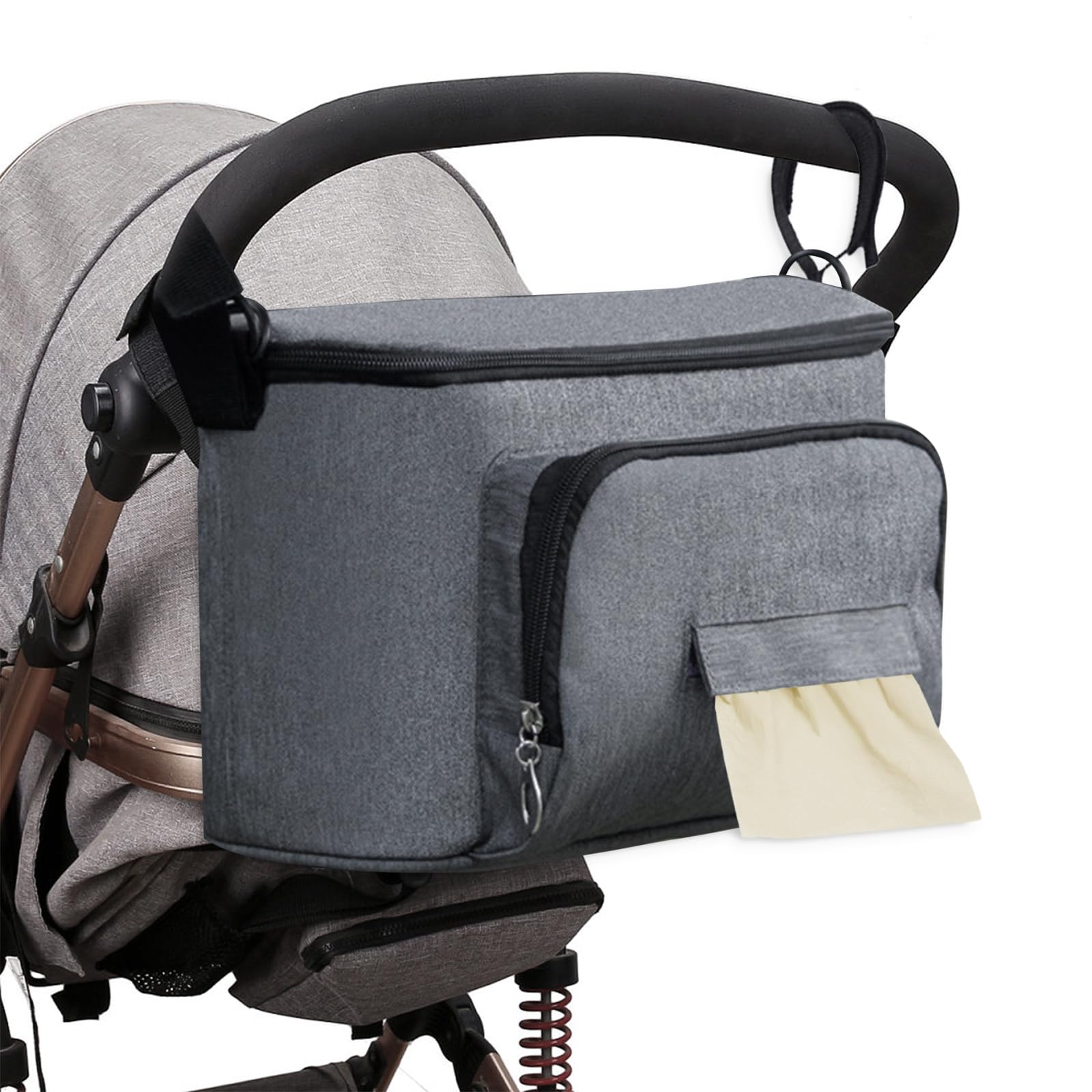 Colexy Organizador universal para cochecito de bebé, bolsa multifunción, resistente al agua, correas de hombro ajustables, bolsas organizadoras para pañales, biberones, azul