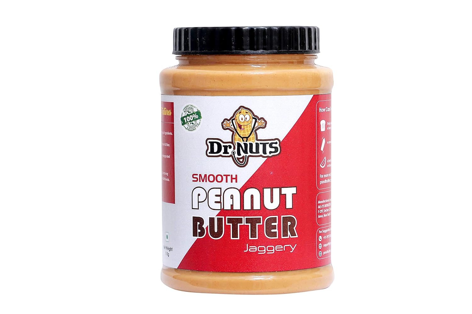 DR NUTS Natural Peanut Butter 1Kg (Smooth) Jaggery Amazon.in Grocery