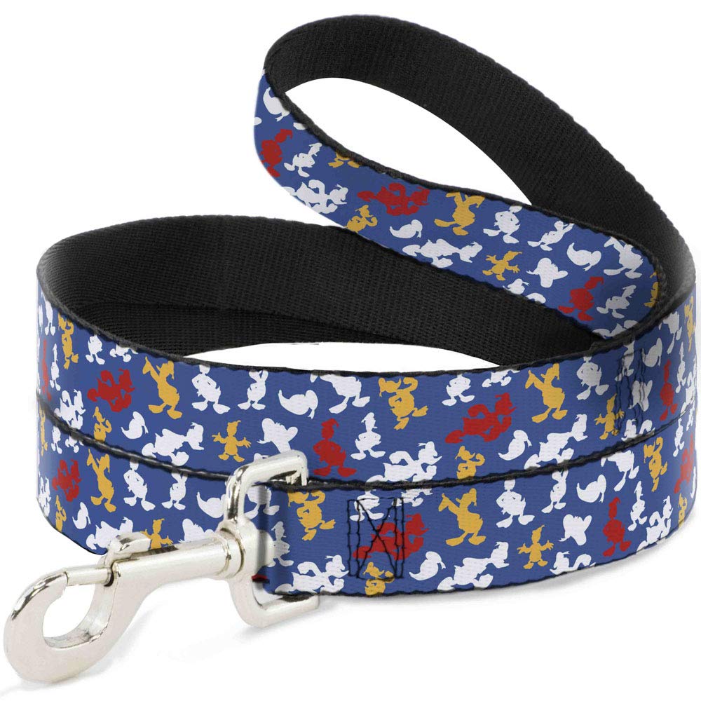 Buckle-Down Dog Leash Donald Duck Face Poses Scattered Blue White Red Yellow Available In Different Lengths And Widths For Small Medium Large Dogs and