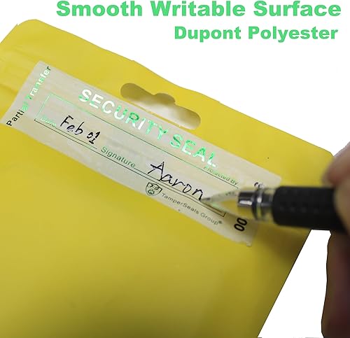 Miniatura 4 de 100 calcomanías de transferencia parcial a prueba de manipulaciones, etiquetas y sellos con impresión láser holográfica (blanco, 1 x 3.35 pulgadas,