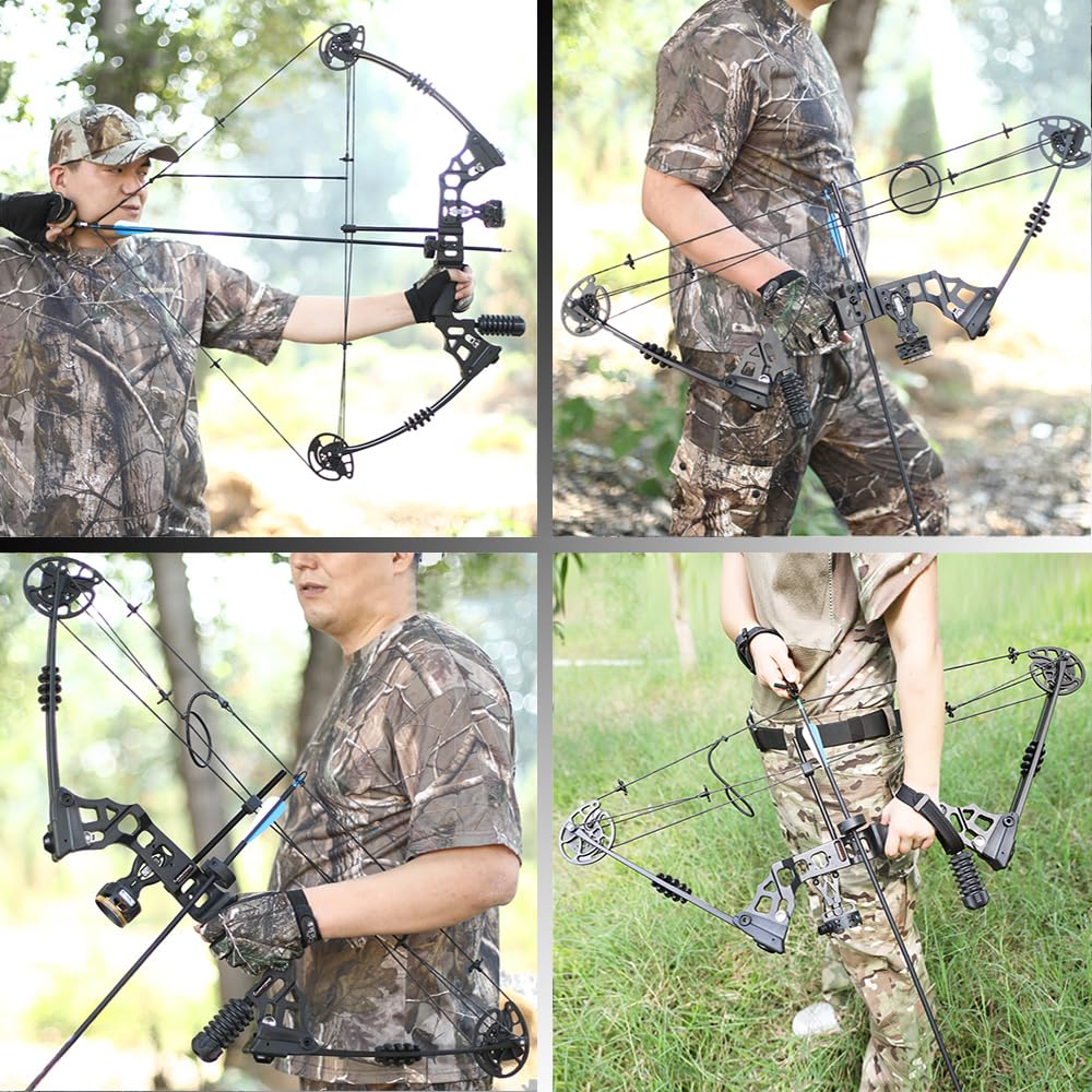 Set Arco Compound 20-70lbs regolabile 320fps Arco da tiro Arco da caccia Arco compound per principianti professionale adulti arco compound Arco da tiro con frecce