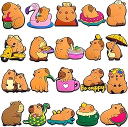 20PCS Capybara Shoe Charms for Clog,Cute Animals Shoe Decoration Charms for Women Men Adults,Trendy PVC Summer Beach Sandal Shoes Accessories Party Favors Birthday Gifts