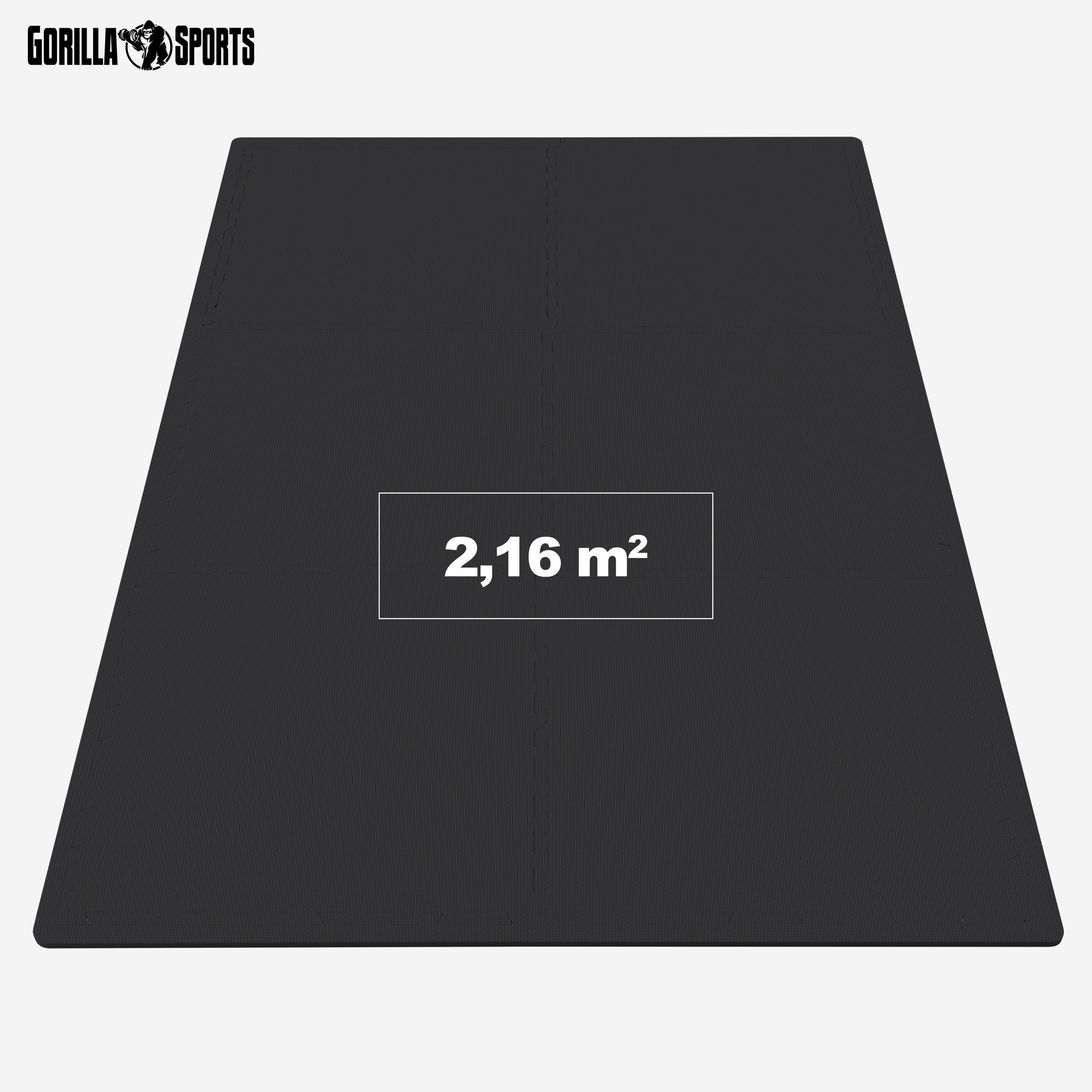 Gorilla Sports Protection Tapis Kit 6 Tapis 12 Embouts Puzzle Sol Fitness