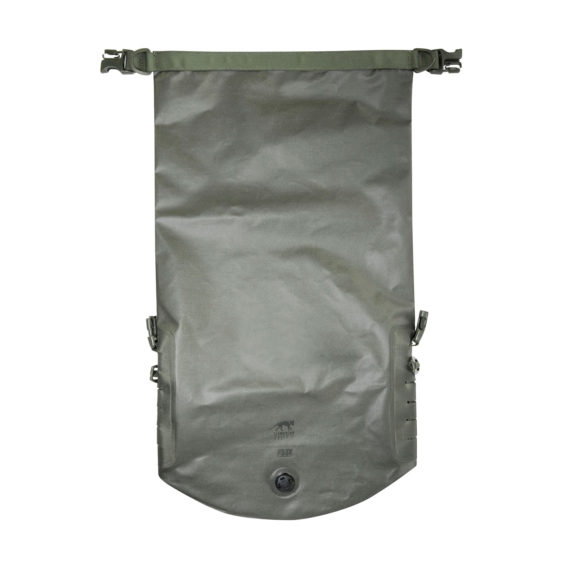 Tasmanian Tiger TT Stuffbag 25 WPV Sac fourre-tout étanche 25 l avec fermeture par enroulement et valve de compression pour l'extérieur, les bateaux, les sports nautiques - Gris pierre olive