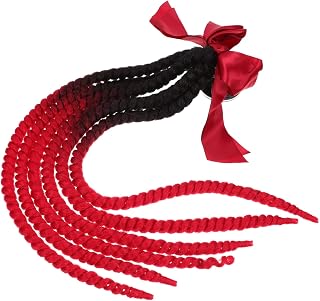 Wakauto 1 Peça Rabo De Cavalo Decoração Moderna Tranças Peruca Trança Perucas Ornamento De Motocicleta Capacete Trança Ventosa Capacete Acessórios De Capacete De Cabelo Trança Ornamento
