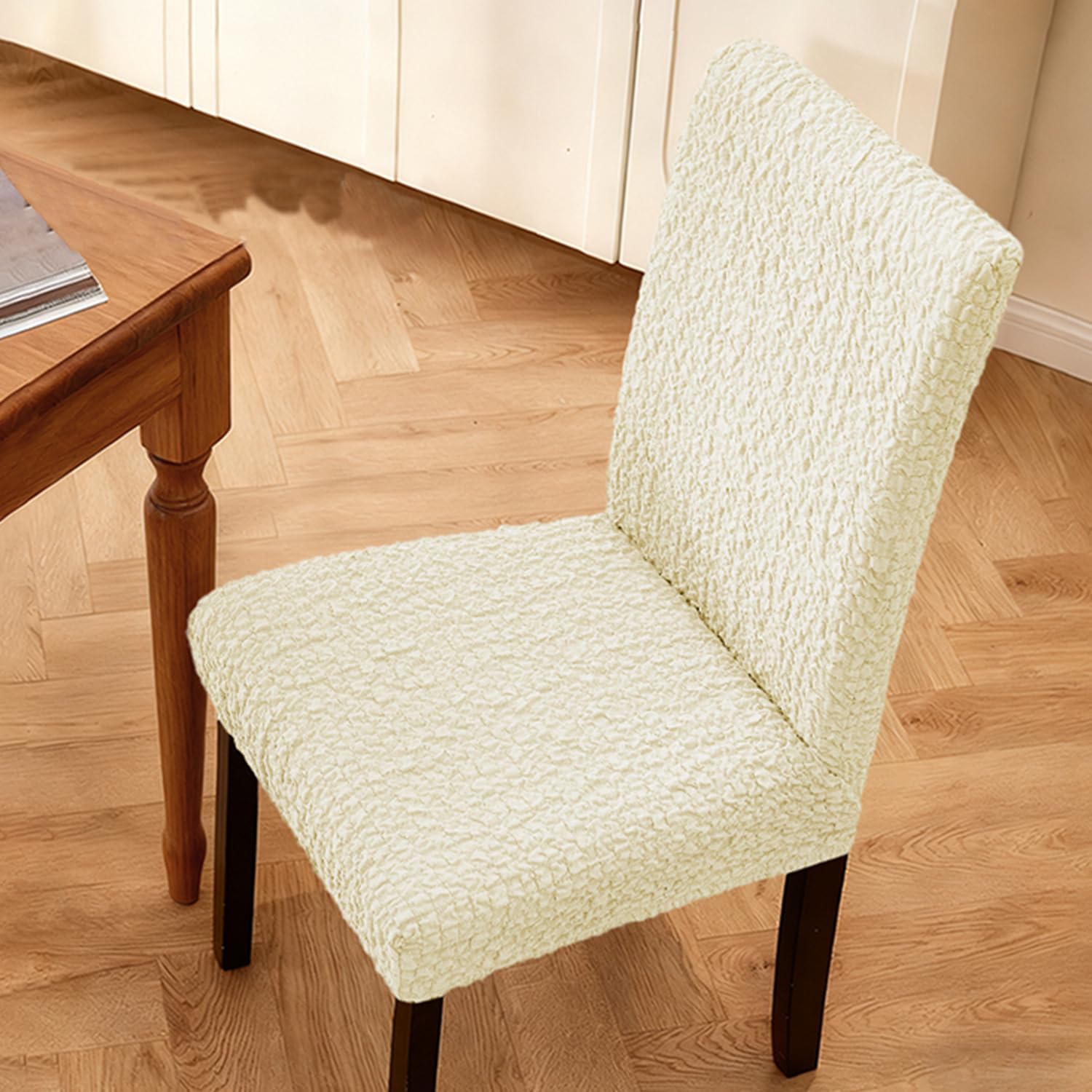 Black,4pcs, Stretch Dining Chair Cover Chair Slipcover Set of 2/4/6 Chair Protector Cover Dustproof Universal Size Seat Cover High Back Chair Cover for Hotel Ceremony Wedding