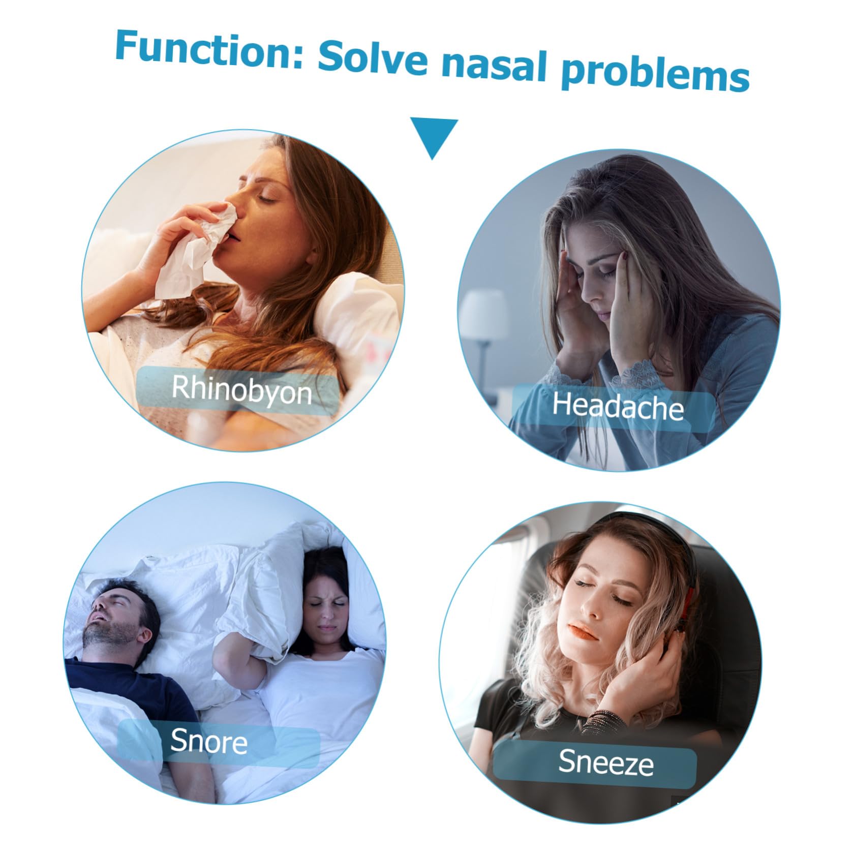 Dispositivo Antirronquidos Portátil para Dormir, Ventilación Nasal Aire Purificado, Clip Nasal ABS para Mejorar el Descanso Salud
