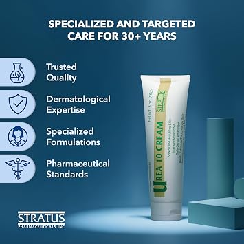 Urea 10% Cream with Vitamin E for Very Dry, Rough and Scaly Skin, Moisturizer for Hands, Feet, Elbows and Knees Inc, 3 oz