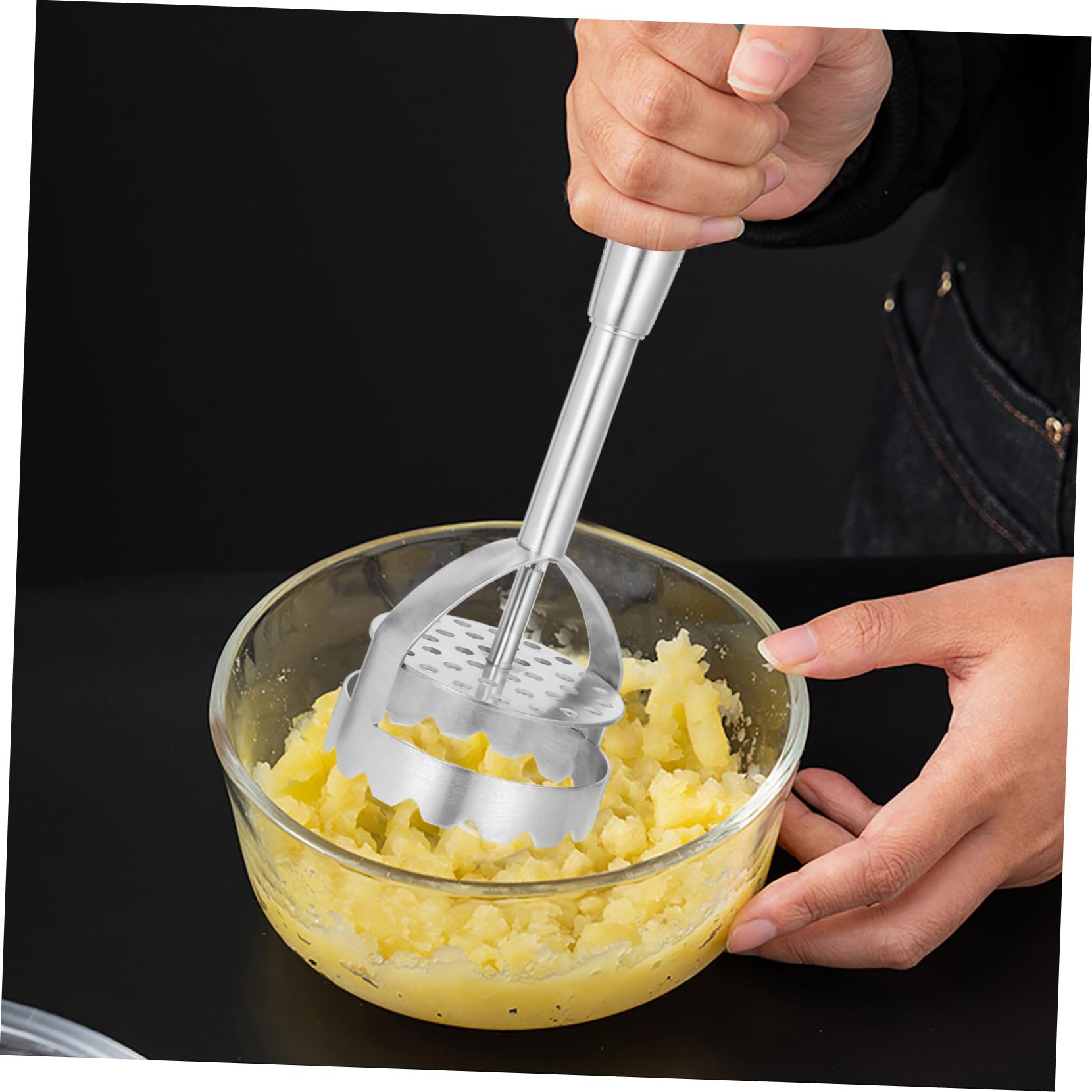 Kartoffelstampfer aus Edelstahl Silber, Multifunktionales Küchenwerkzeug
