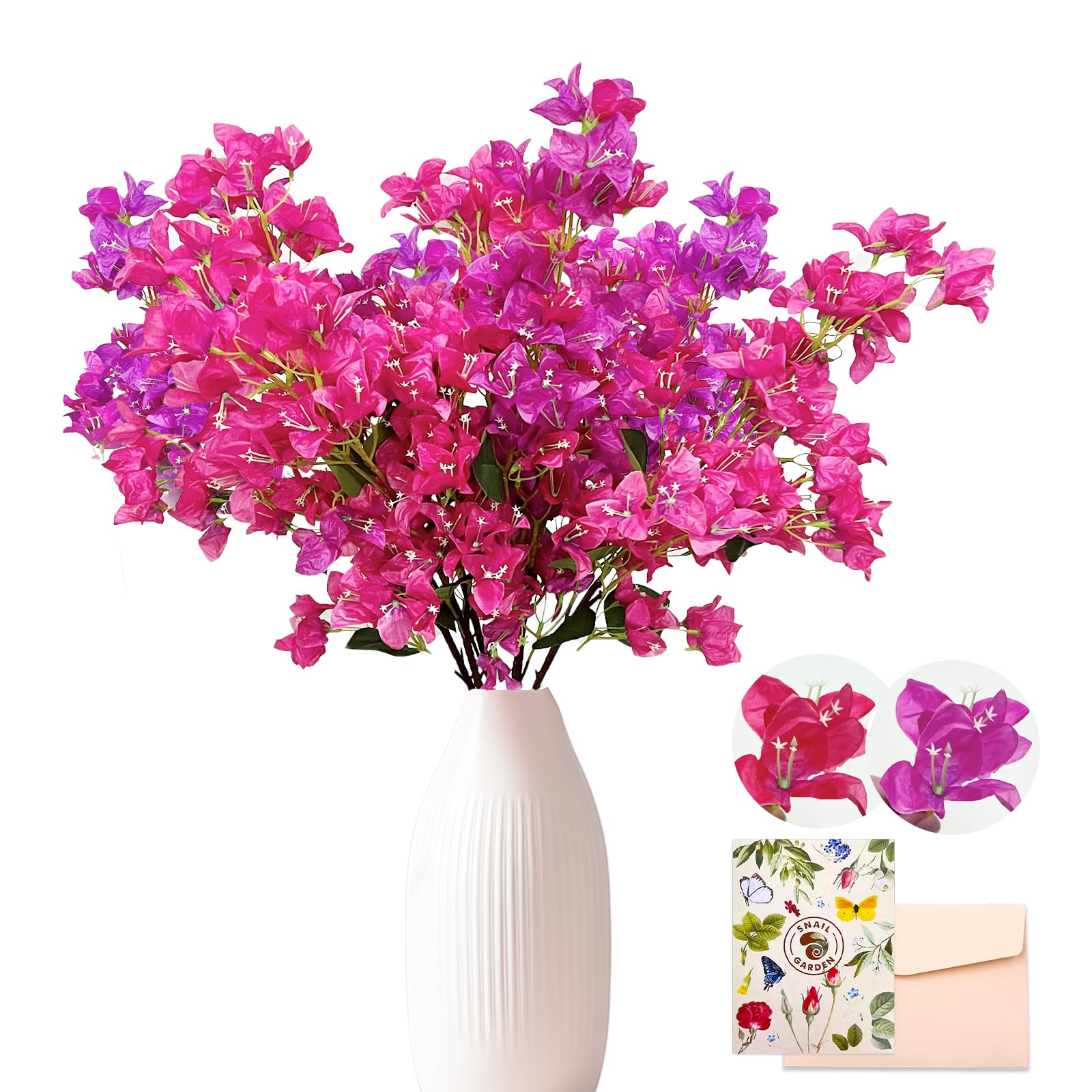 Bougainvillier artificiel en soie 96cm pour grand vase et decoration
