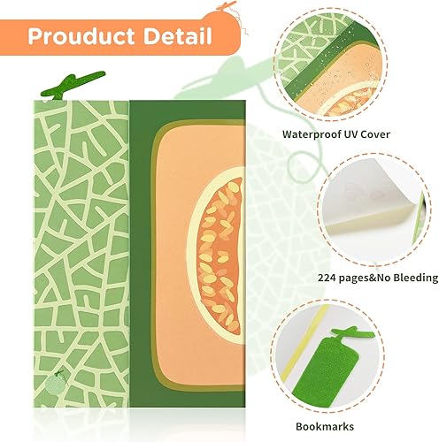 Miniatura 4 de Kisdo Cuaderno de frutas con cierre magnético de solapa, cuaderno clásico para escribir bocetos lindo diario de notas de frutas para niños,