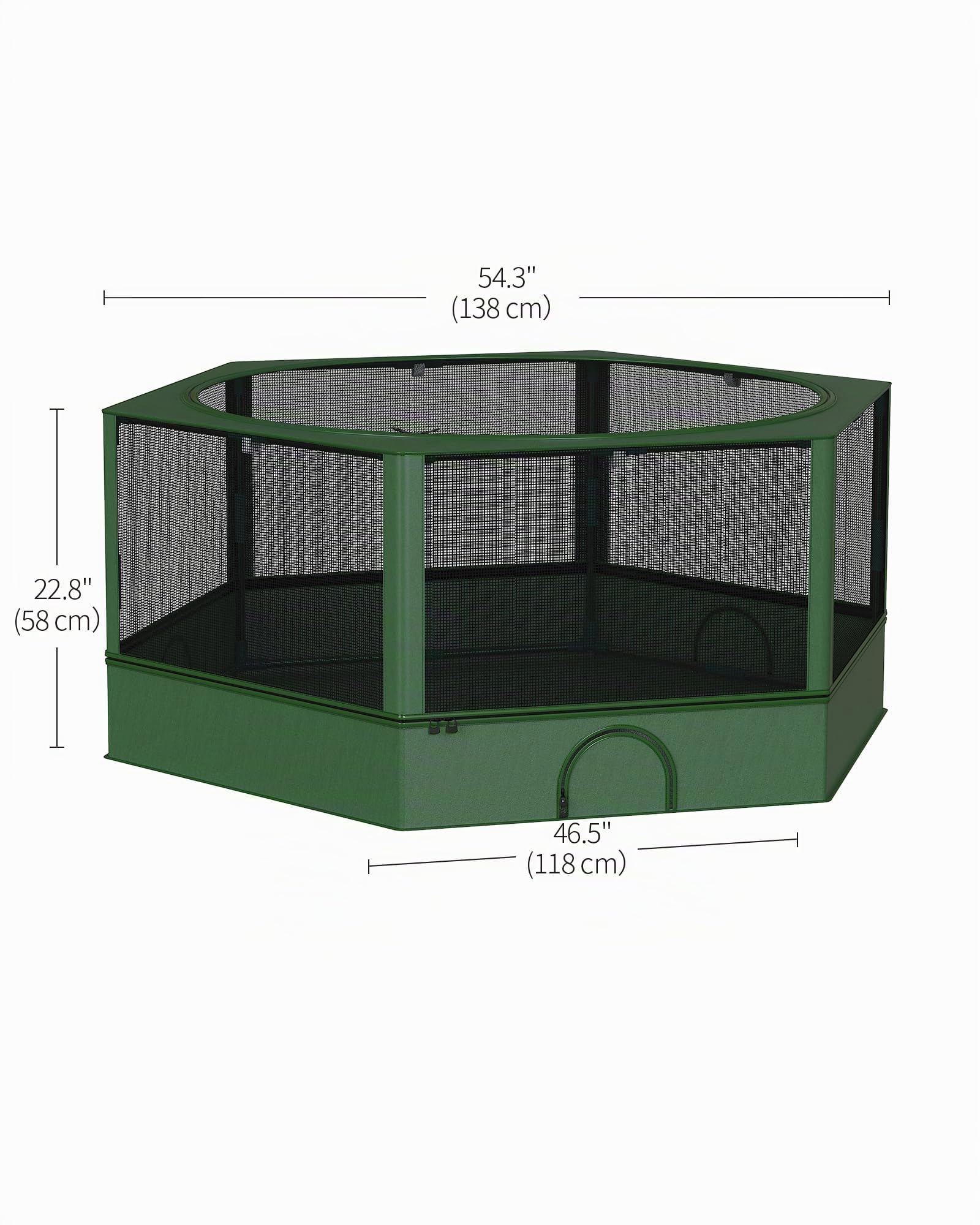 DINMO Parc pour Petits Animaux, Boîte d'Élevage pour Poussins avec Toit, Clôture d'Intérieur pour Animaux, Cage pour Cochon d'Inde, Enclos avec Sol Imperméable pour Hamsters, Hérissons, Vert et Noir