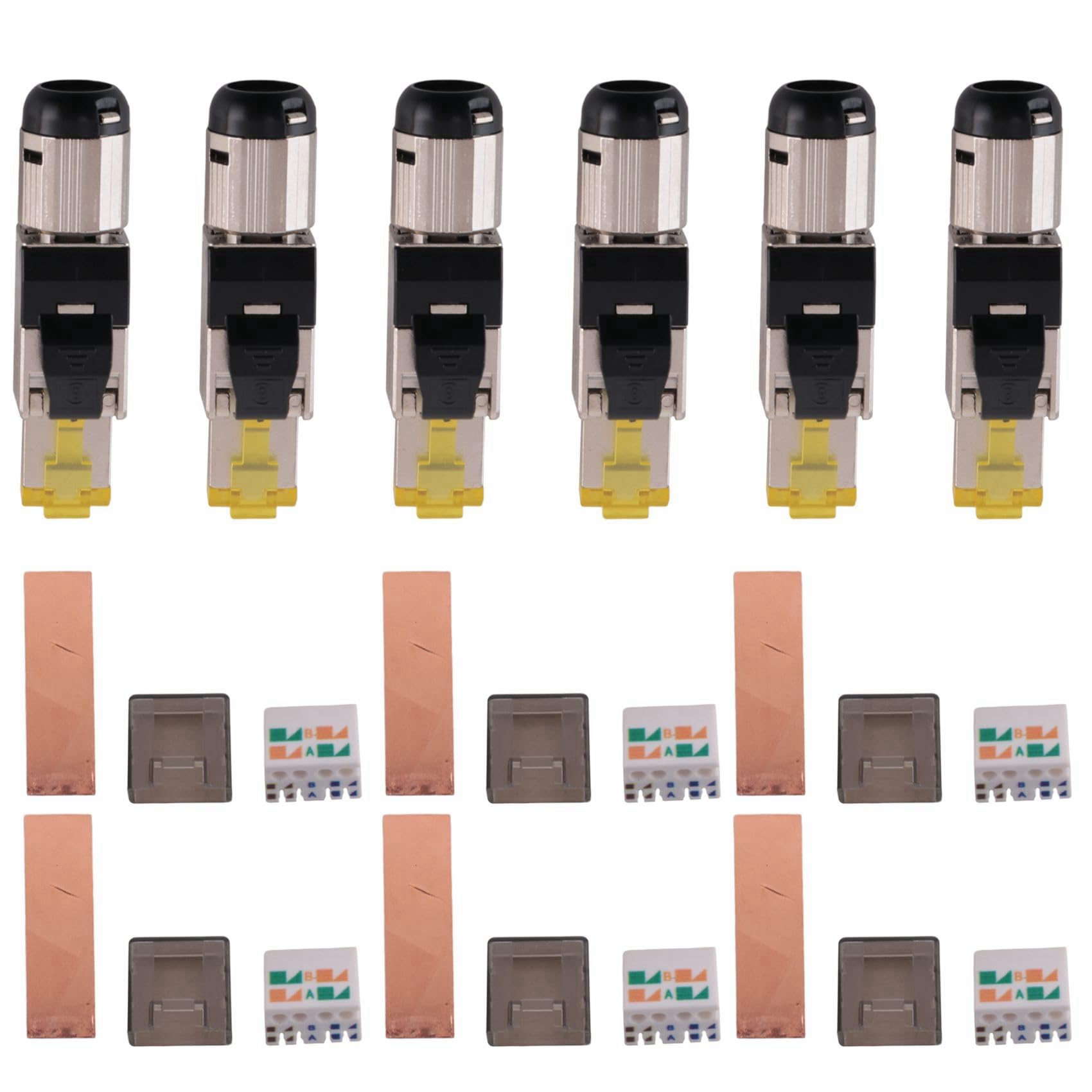 Paquete de 60 Herramientas RJ45 Blindado Cat 8, Enchufe de TerminacióN de Campo Cat8, Conector Cat8, Enchufe Cat8