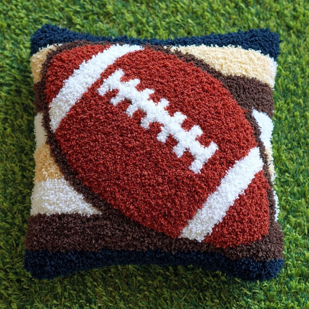 WallustrioaW Latch Hook Pillow Cover Kit,Baseball