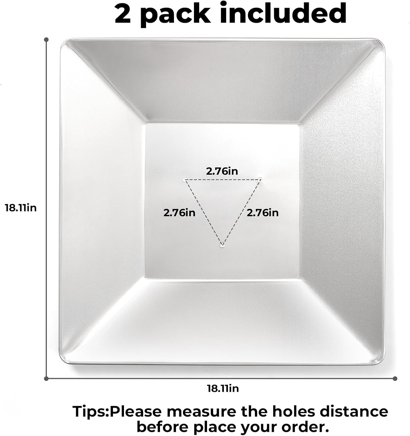 2 Packs Pyramid Patio Heater Heat Reflector Shield Top (2.76inch Hole Spacing), Outdoor Heater Replacement Parts, Aluminum Reflector Shield, Suitable for Most Pyramid Gas Heater, Glass Tube Heater