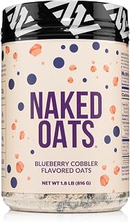 Naked Oats - Blueberry Cobbler Overnight Oats, 20g Grass-Fed Protein, Gluten-Free Oatmeal Instant Breakfast or Shake, High Protein Oatmeal, High Fiber Breakfast Shake, Non GMO, No Soy - 12 Servings