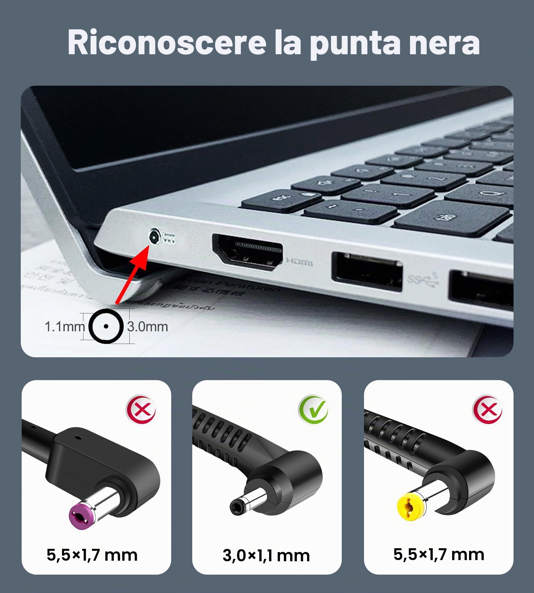 Acer Caricatore Laptop 65W per Aspire Swift Chromebook SF314-42 SF314-51 SF314-52 SF514-51