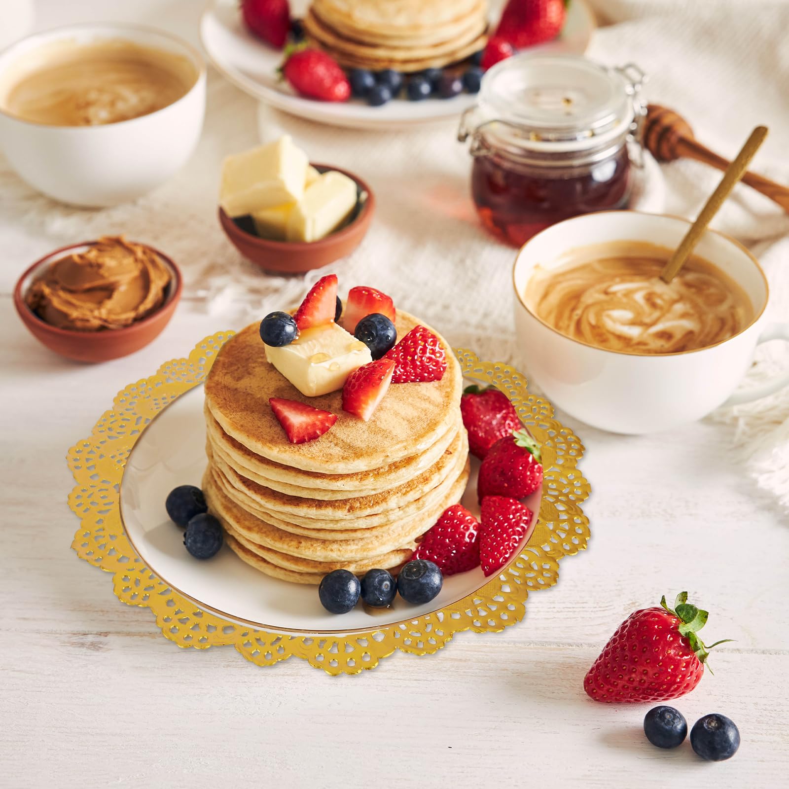 Centrini In Pizzo Di Carta - 180 Pezzi Per Torte, Matrimoni E Decorazioni Festive - Foto 3