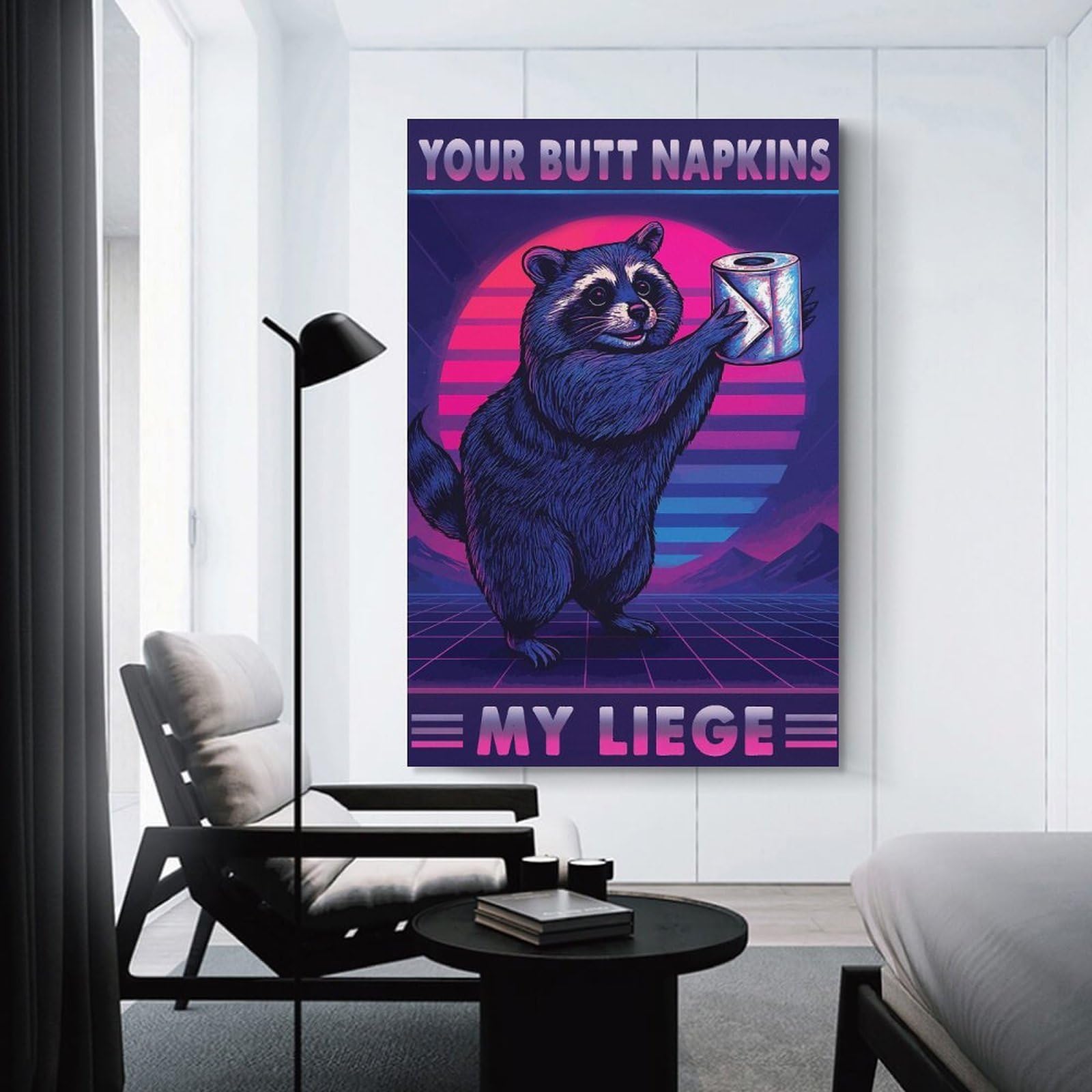 Junmoney Unframe-Style-21-1 Decorative Canvas Print Your Butt Napkins My Liege, 16X24inch(40X60cm), For Home Office, Desk Area Or Studio, Home Office Artwork With Decorative Appeal