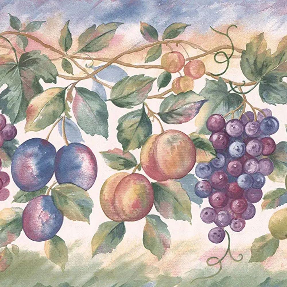 Bordure de papier peint fruits cuisine cottage CONCORD WALLCOVERINGS 4,5m