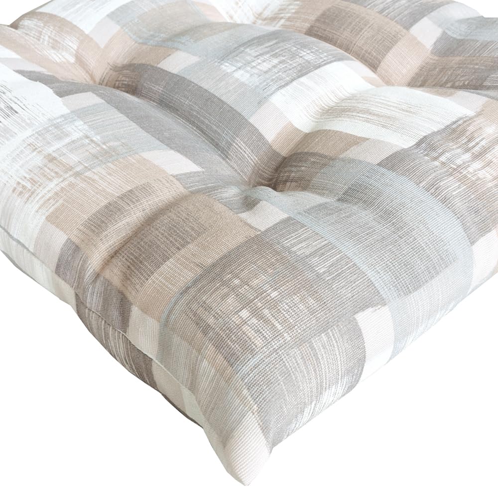emmevi Set 4 Cuscini Sedia Shabby Chic Morbidi Imbottiti Ovatta Universali Coprisedie Cotone Lavabile