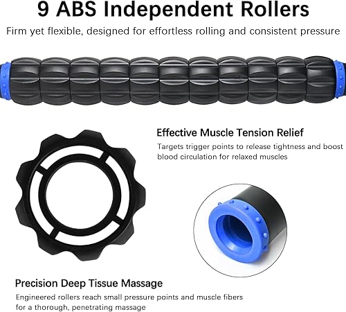 Miniatura 3 de Barra de rodillo muscular para atletas, masajeador de tejido profundo y masajeador de rodillo para alivio del dolor miofascial, terapia física de