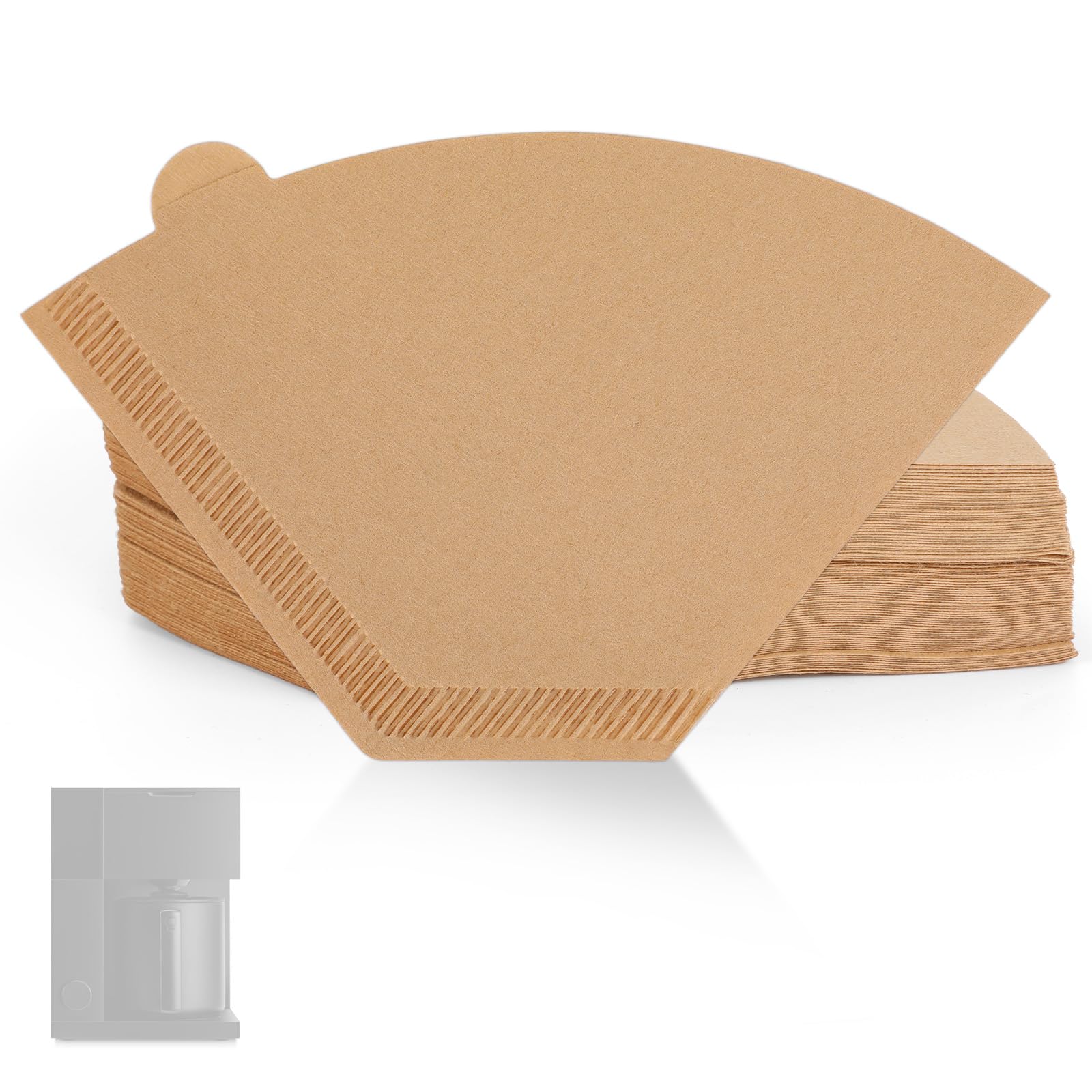 100pcs Cone Coffee Filters Compatible with Fellow Coffee Maker, Coffees Machine Filters Unbleached Disposable #2 Filter Paper for Fellow Aiden 10 Cup (Natural Wood Color)