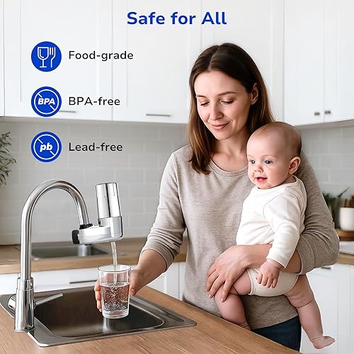 Miniatura 5 de Fil-Fresh Paquete de 3 filtros de agua de repuesto para sistema de filtración de grifo Brita, certificado NSF para reducir el cloro, sin BPA, dura 4
