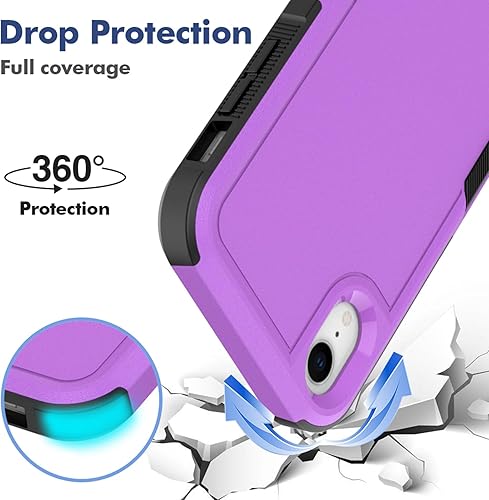 Miniatura 3 de Funda para iPhone XR funda protectora de doble capa resistente para teléfono celular, a prueba de golpes, resistente, con protector de pantalla,