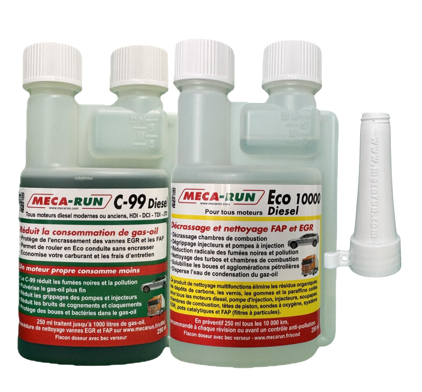 Packung Décrassage Mecarun Eco 10000 Diesel + C99 Diesel 250ml