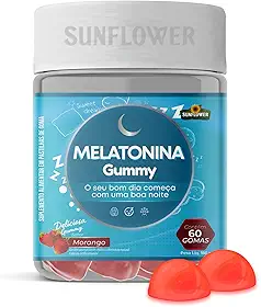Melatonina - Melatonina Gummy - Melatonina em Goma 210mcg 60 gomas Sunflower (60 gomas, Morango)