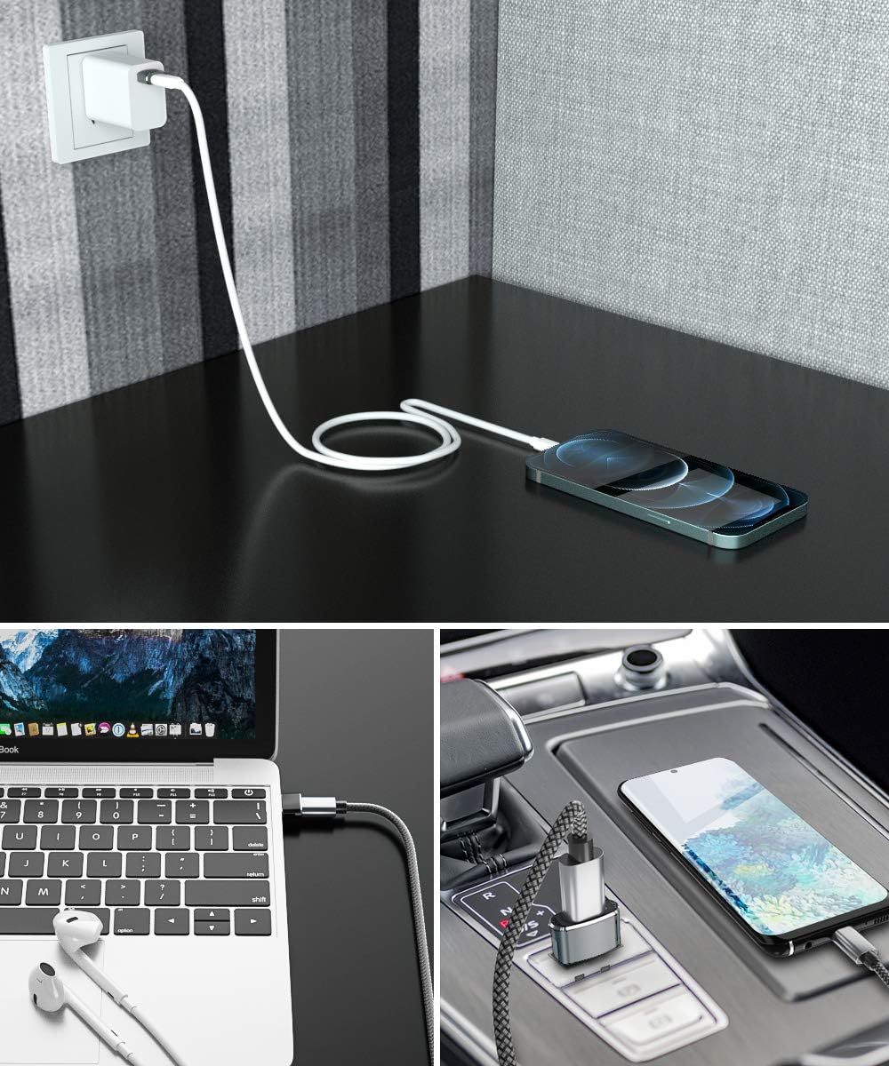 Adaptateur USB vers USB C pour iPhone 17 Pro Max 5 Pack, Type C Femelle vers USB A Mâle Convertisseur Chargeur pour Apple 16 15 14 13 11