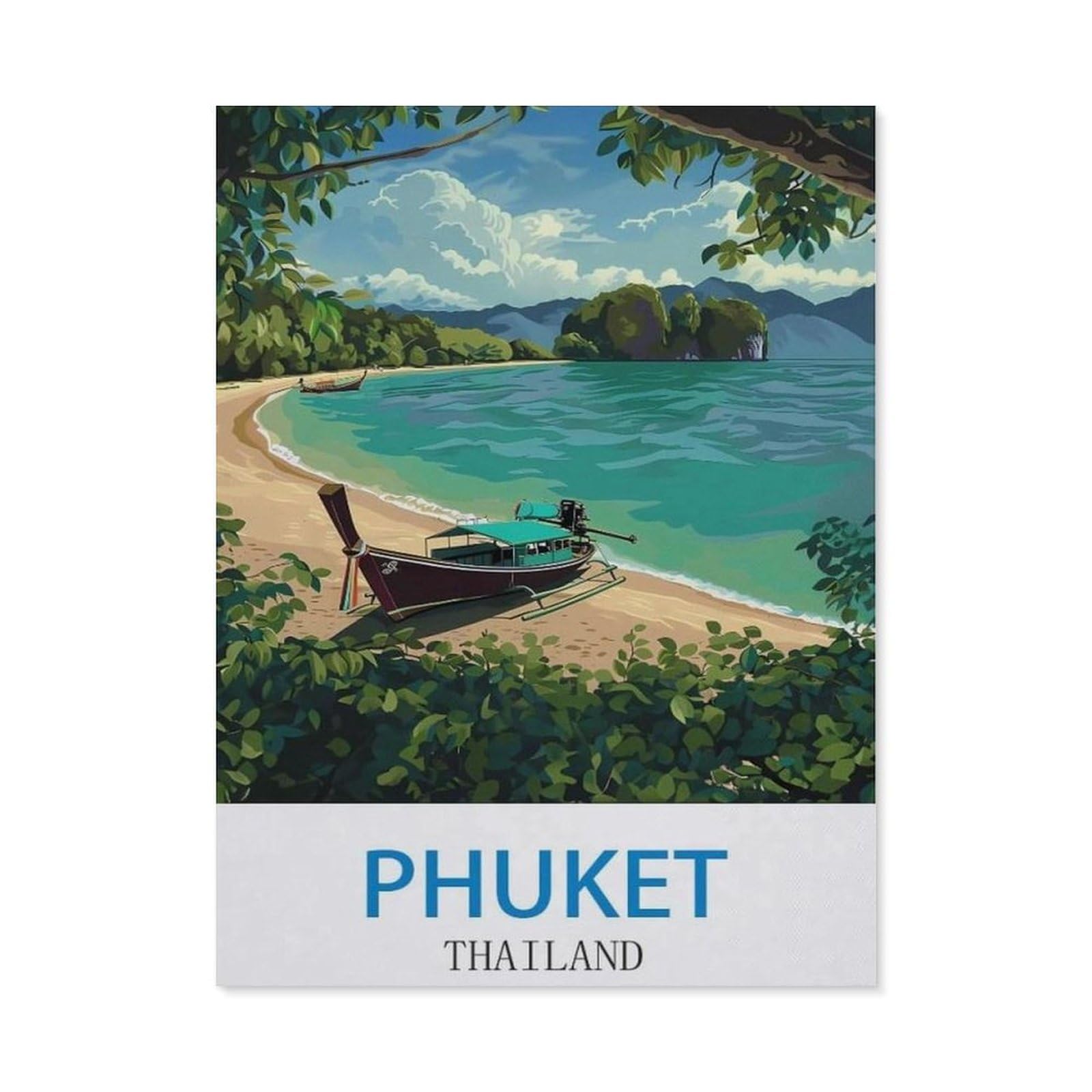Phuket Thailand，Vintage Metal Sign Kitchen Bathroom Office Bar Coffee Garage Cave Home Living Wall Decor(15x30cm）6x12 inch-ED38