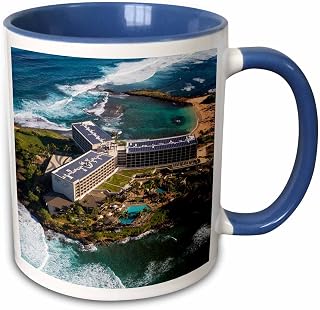 3dRose Turtle Bay, Resort, North Shore, Oahu, Hawaii 11oz Two-Tone Blue Mug