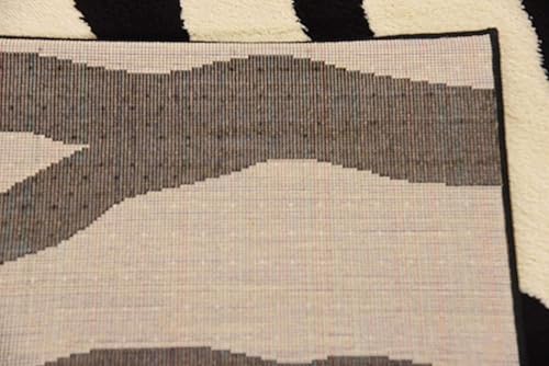 Miniatura 11 de Unique Loom Wildlife Collection - Alfombra de área inspirada en animales con diseño de cebra, 6 x 9 pies, marfilnegro